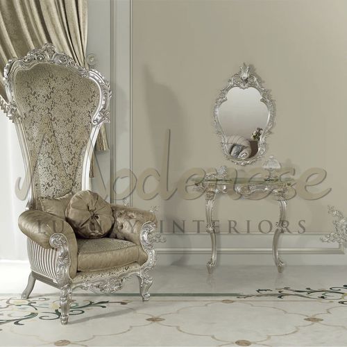Stilsessel - 15537 - Modenese Luxury Interiors - Stoff / Leder / Holz