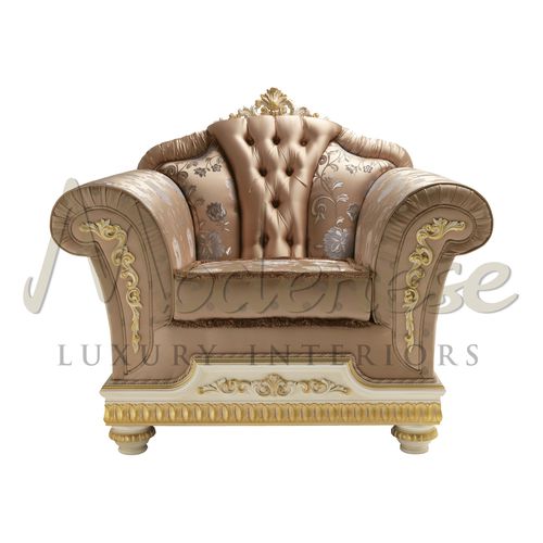 Klassischer Sessel - 14453 - Modenese Luxury Interiors - Stoff / Holz / rosa