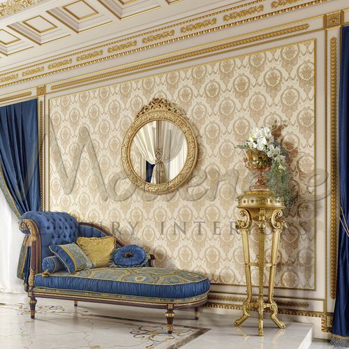 Klassische Récamiere - 14552 - Modenese Luxury Interiors - Stoff / Holz / Gestell aus Holz
