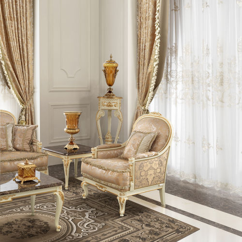 Klassischer Sessel - 16460 - Modenese Luxury Interiors - Stoff / Holz / Farbe anpassbar
