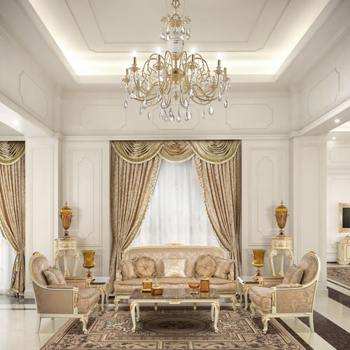 Klassisches Sofa - 16458 - Modenese Luxury Interiors - Stoff / Farbe anpassbar / Holz