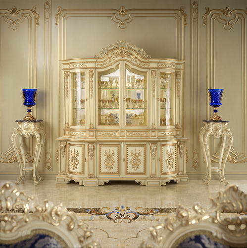 Hohes Sideboard - 16125 - Modenese Luxury Interiors - klassisch / Holz / mit Glasfront