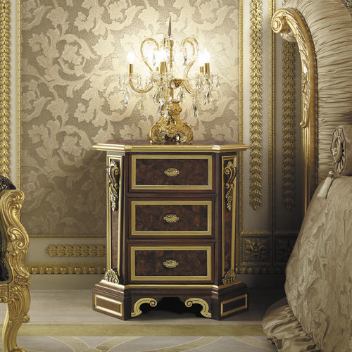 Klassischer Nachttisch - 16224 - Modenese Luxury Interiors - Holz / Gestell aus Holz / rechteckig