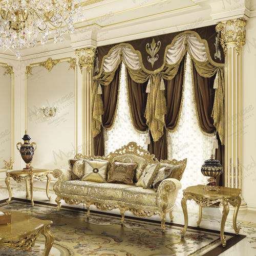 Klassisches Sofa - 16418 - Modenese Luxury Interiors - Stoff / Holz / Farbe anpassbar