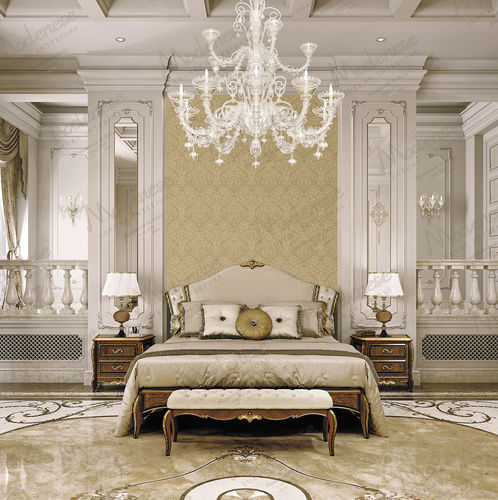 Doppelbett - 16201 - Modenese Luxury Interiors - klassisch / gepolstertes Kopfteil / Stoff