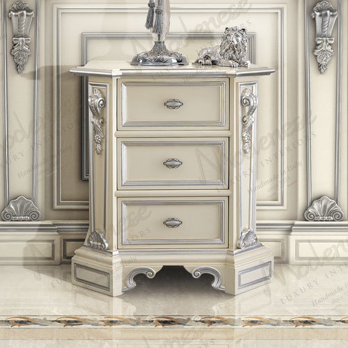Klassischer Nachttisch - 16224 - Modenese Luxury Interiors - Holz / quadratisch / mit Schublade