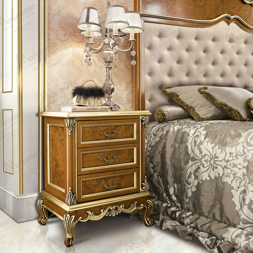 Klassischer Nachttisch - 16209 - Modenese Luxury Interiors - Holz / quadratisch / mit Schublade