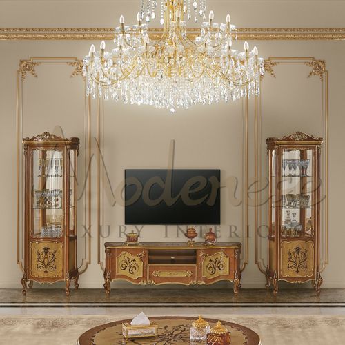 Stil-Vitrine - 151 SERIES - Modenese Luxury Interiors - auf Beinen / Holz / Glas