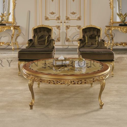 Stil-Lampentisch - 15816 - Modenese Luxury Interiors - Holz / Gestell aus Holz / rund