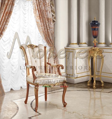 Klassischer Stuhl - 15548 - Modenese Luxury Interiors - für den Innenraum / Holz / Stoff