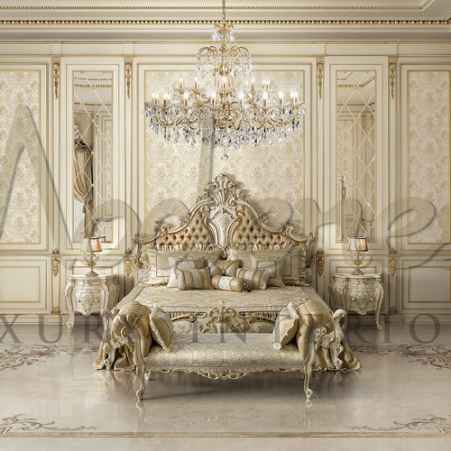 Doppelbett - 15220 - Modenese Luxury Interiors - klassisch / gepolstertes Kopfteil / Stoff