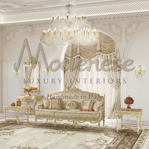 Klassisches Sofa - 17401 - Modenese Luxury Interiors - Stoff / Holz / Farbe anpassbar