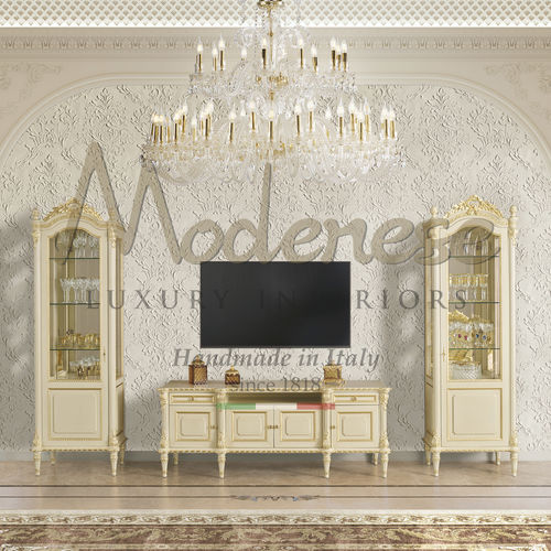 Klassisches Fernsehmöbel - 17103 - Modenese Luxury Interiors - mit Schubladen / mit integriertem Stauraum / handgefertigt
