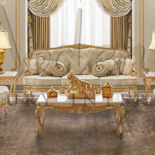 Klassischer Couchtisch - 17607 - Modenese Luxury Interiors - Holz / Marmor / Gestell aus Holz