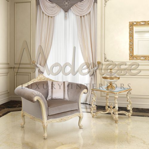 Klassischer Sessel - 17408 - Modenese Luxury Interiors - Stoff / Holz / Holz