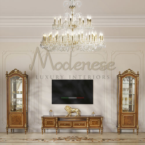 Klassisches Fernsehmöbel - 17118 - Modenese Luxury Interiors - mit Schubladen / mit integriertem Stauraum / mit 2 Türen