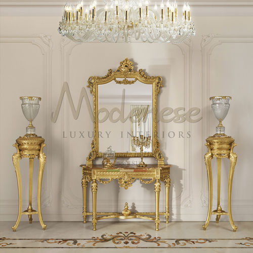 Klassischer Konsolentisch - 17664 - Modenese Luxury Interiors - Holz / Marmor / Gestell aus Holz