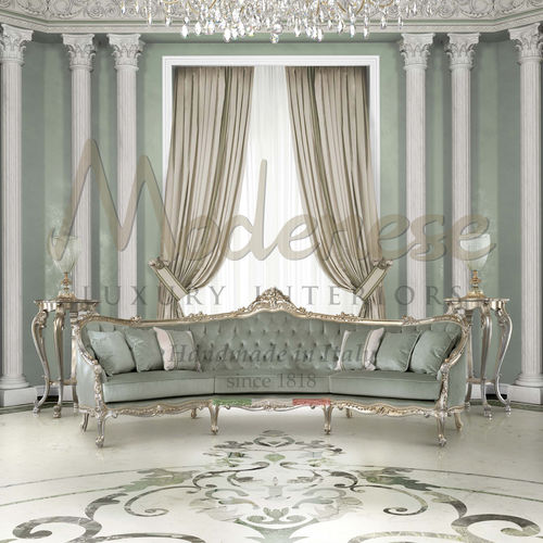 Halbrundes Sofa - 17410 - Modenese Luxury Interiors - klassisch / Stoff / Holz