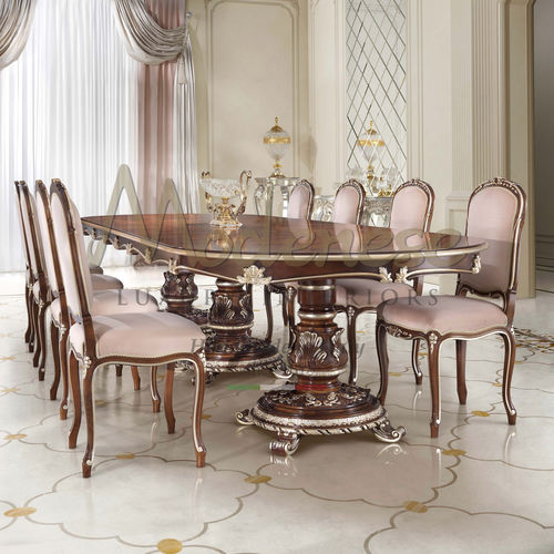 Klassischer Esstisch - 17120 - Modenese Luxury Interiors - Holz / Gestell aus Holz / oval