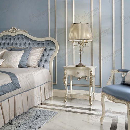 Klassischer Nachttisch - 17217 - Modenese Luxury Interiors - Holz / rechteckig / mit Schublade