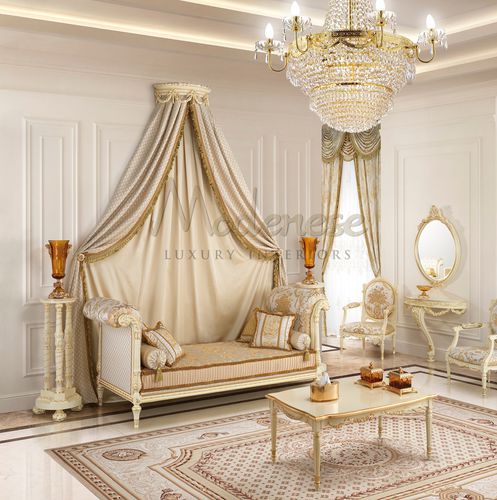 Klassische Récamiere - 17508 - Modenese Luxury Interiors - Stoff / Holz / für Hotels