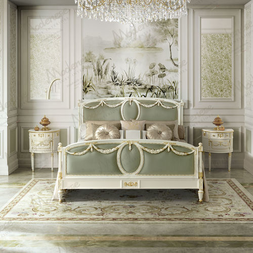 Doppelbett - 17220 - Modenese Luxury Interiors - klassisch / gepolstertes Kopfteil / Stoff
