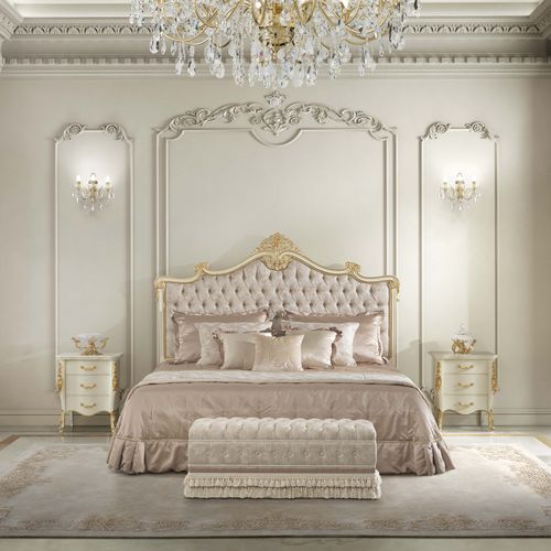 Doppelbett - 17210 - Modenese Luxury Interiors - klassisch / gepolstertes Kopfteil / Stoff