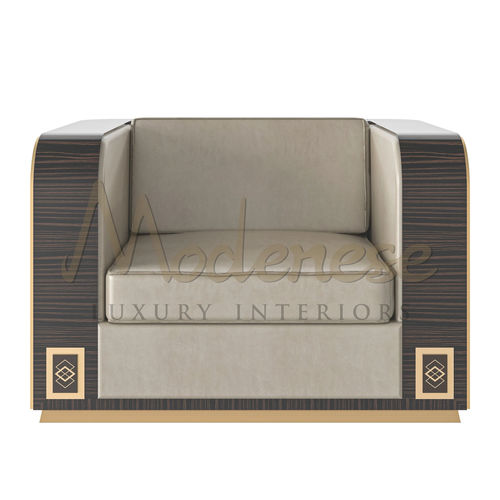 Moderner Sessel - 20410 - Modenese Luxury Interiors - Leder / Stoff / Holz