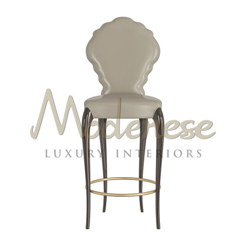 Moderner Barhocker - 20519 - Modenese Luxury Interiors - Leder / Stoff / Gestell aus Buche
