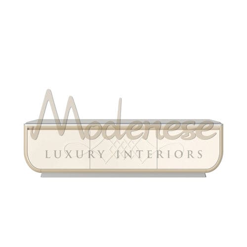 Moderner TV-Ständer - 20146 - Modenese Luxury Interiors - maßgefertigt / mit 3 Türen / hochglanzlackiertes Holz