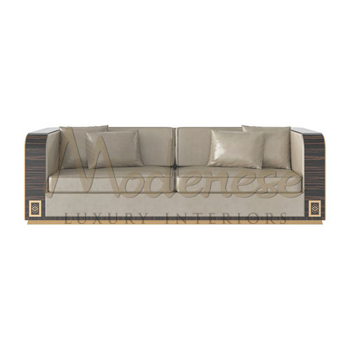Modernes Sofa - 20403 - Modenese Luxury Interiors - Macassar-Ebenholz / lackiertes Holz / mit Armlehnen