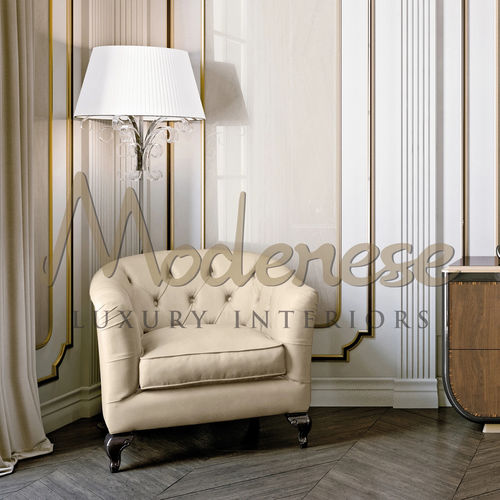 Gepolsterter Sessel - 20212 - Modenese Luxury Interiors - modern / Leder / Buche