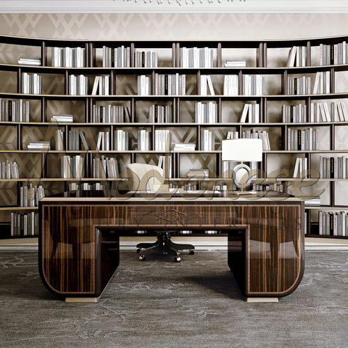 Bodenstehender Schreibtisch - 20129 - Modenese Luxury Interiors - klassisch / Leder / Macassar-Ebenholz