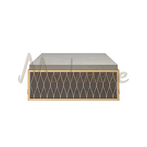 Moderner Couchtisch - 20108 - Modenese Luxury Interiors - Metall / Holz / rechteckig
