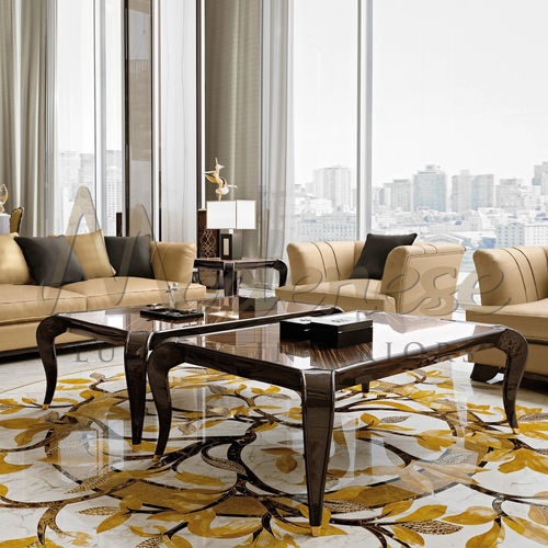 Moderner Couchtisch - 20115 - Modenese Luxury Interiors - Metall / Holz / Marmor