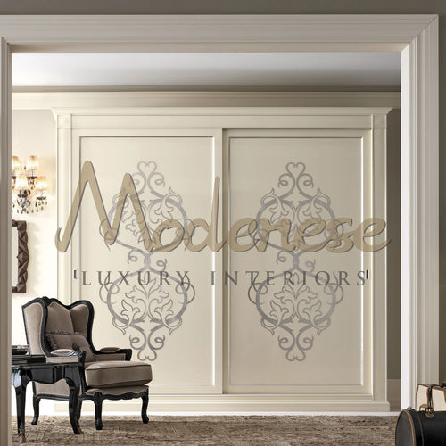 Schiebe-Kleiderschrank - 21222 - Modenese Luxury Interiors - modern / hochglanzlackiertes Holz / mit Schiebetür