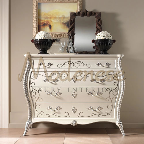 Barock Kommode - 21214 - Modenese Luxury Interiors - Messing / Edelstahl / Nussbaum