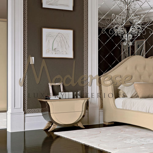 Moderner Nachttisch - 21201 - Modenese Luxury Interiors - lackiertes Holz / gebogen / für Privatgebrauch