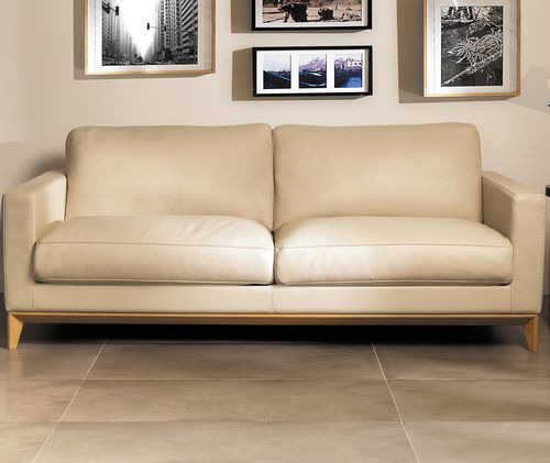 Modernes Sofa - QUAI CONTI - Duvivier - Stoff / Leder / mit Armlehnen