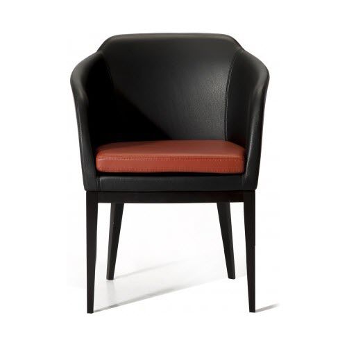 Moderner Sessel - CHARLOTTE - Duvivier - Stoff / Leder / mit abnehmbarem Kissen
