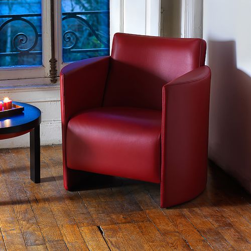 Moderner Sessel - DANAÏDE - Duvivier - Stoff / Leder / rot