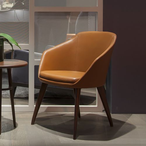 Sessel / skandinavischer Stil - MARIA - Duvivier - Stoff / Leder / mit abnehmbarem Kissen