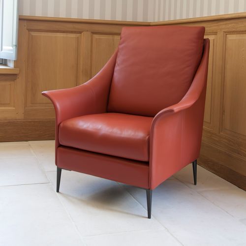 Moderner Sessel - MELCHIOR - Duvivier - Stoff / Leder / mit abnehmbarem Kissen