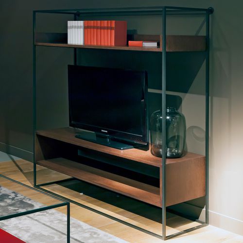 Modernes Fernsehmöbel - KARUSA - Duvivier - mit Regal / mit Halterung für DVD-Player / Eiche