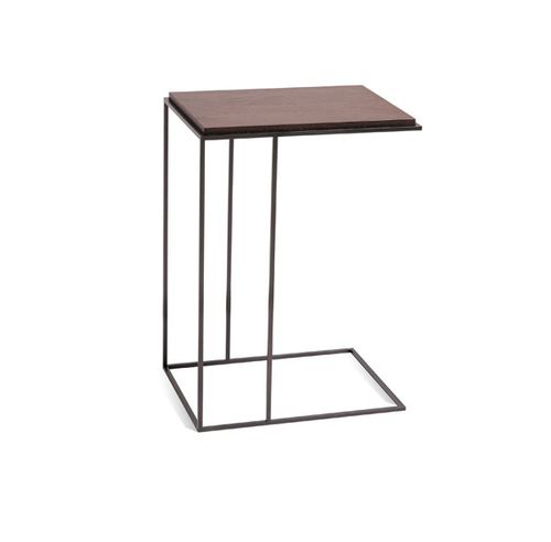 Moderner Beistelltisch - KARUSA - Duvivier - Holz / Rauchglas / Stahl