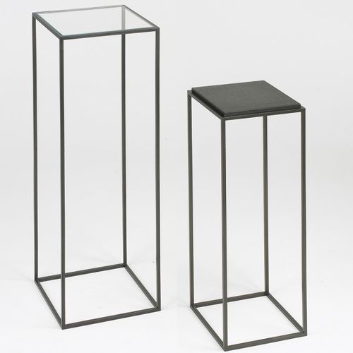 Moderner Säulenfuß - KARUSA - Duvivier - Holz / Stahl / Glas