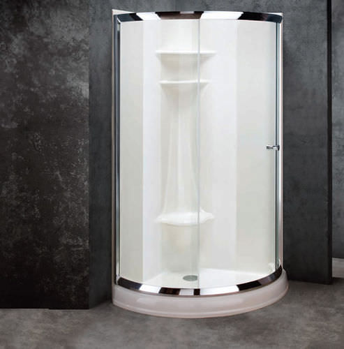 Begehbare Dusche - BELLA: 361PB - CAML-TOMLIN - Glas / mit Schiebetür / rund