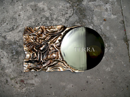 Wandmontierter Spiegel - TERRA - marco mazzei - modern / rund / Metall