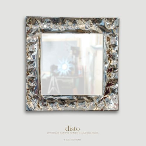 Wandmontierter Spiegel - DISTO - marco mazzei - modern / quadratisch / Metall
