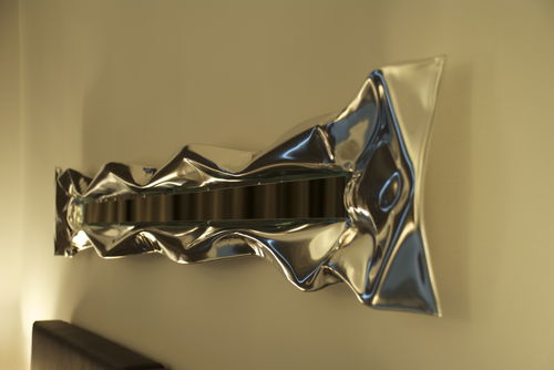 Wandmontierter Spiegel - FRATELLO - marco mazzei - originelles Design / Aluminium / horizontal